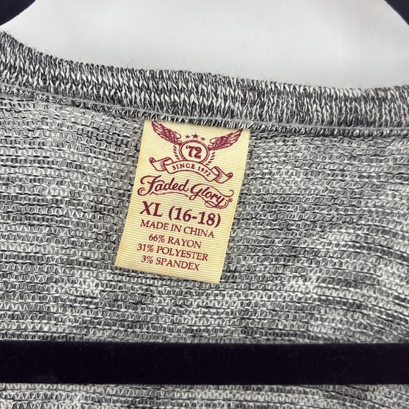 Faded Glory Gray Knit Cardigan Sweater size XL - Picture 2 of 5